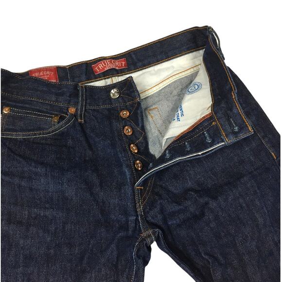 True Grit Whiskey Slim Straight Jeans‎ Button Fly Cone Denim Pants Men's 30 x 34 - Picture 2 of 11